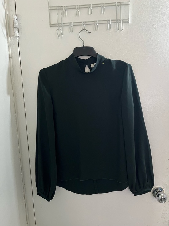 Babaton Tops - Babaton Dark Green Mock Neck Long Sleeve Blouse